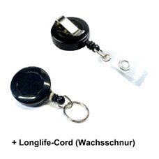 JoJo rund, schwarz, mit"Longlife Cord"und Textillasche oder Ring 20mm