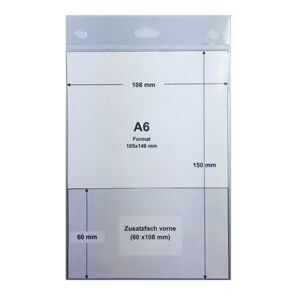 Ausweishülle A6 Hoch mit Zusatzfach, transparent