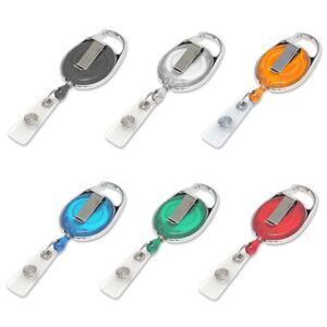 JoJo oval, transparent, mit Nylonschnur, Textillasche - 6 Farben