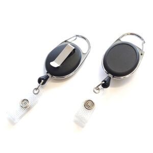 JoJo oval schwarz, mit Drahtseil, Textillasche