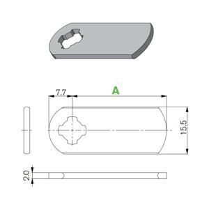 Schliesshebel gerade 40 mm, FR40