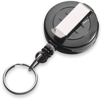 Jojo rund 32 mm, schwarz, mit "LongLifeCord", Schlüsselring 20 mm