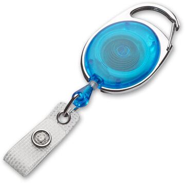 Jojo oval, blau-transparent, Karabiner (ohne Gurtclip)