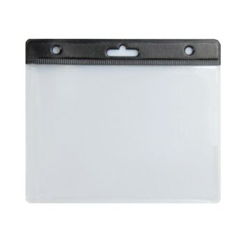 Ausweishülle ISO, Querformat, transparent - schwarz