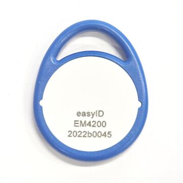 Schlüsselanhänger/Keyring EM4200, blau/weiss