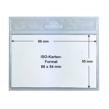 Ausweishülle ISO, Querformat 86 x54 mm, transparent